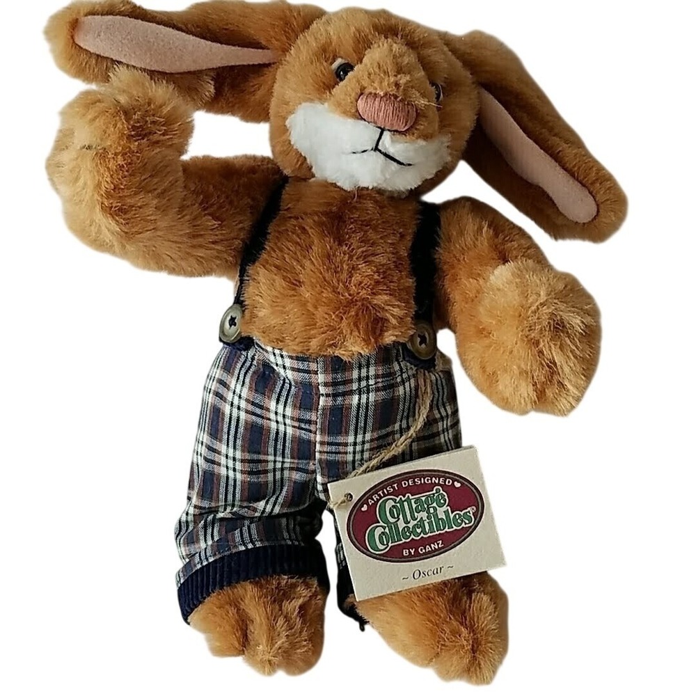 Ganz Cottage Collectibles Oscar Bunny Rabbit 10" Jointed Plush 1999 Easter‎